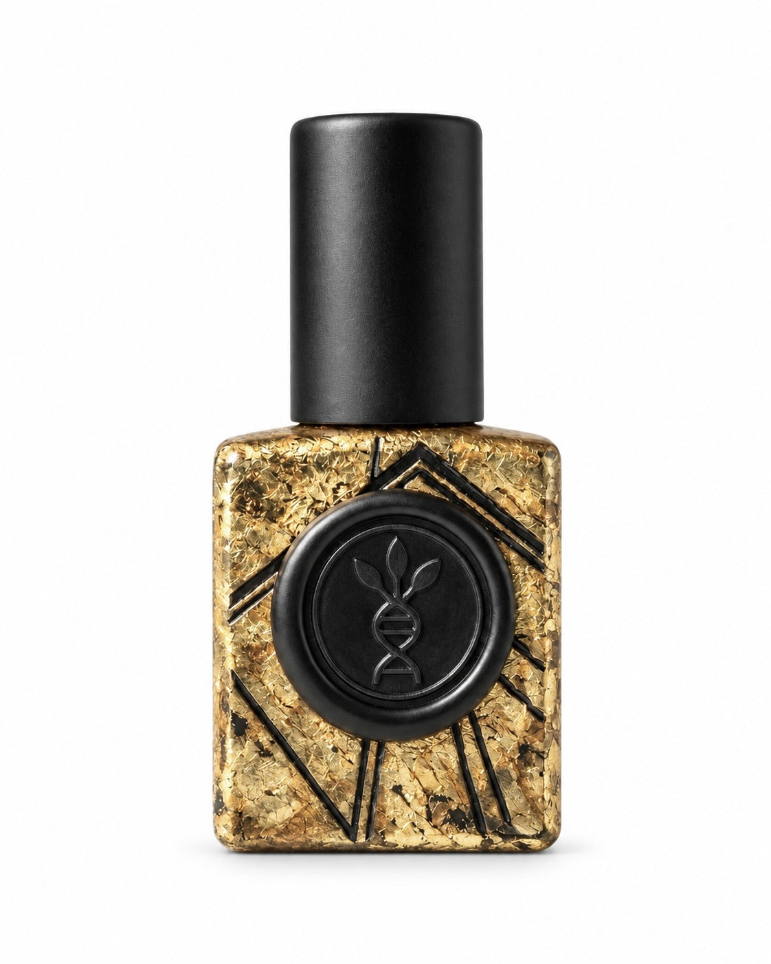 Stellar Flame eau de parfum by AromaMeta — 10 ml gold-leaf bottle with black cap
